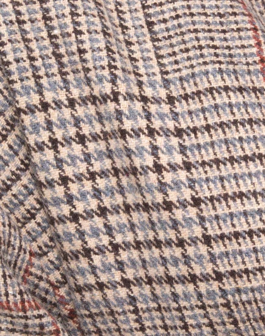 Duster Longline Coat in Glenn Check Natural – motelrocks.com