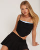 image of Rivas Crop Top in Tailoring Black with Pale Blue Trim