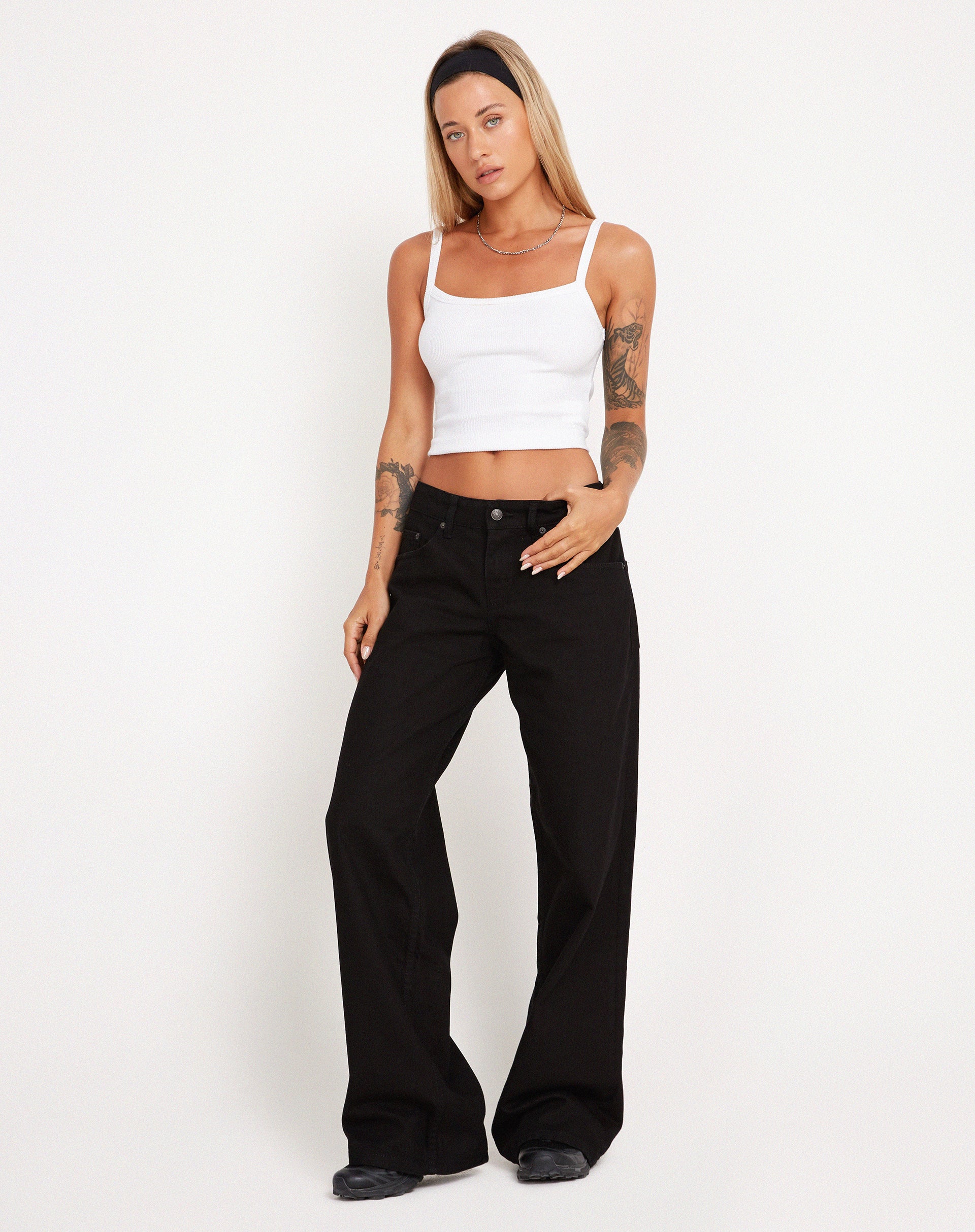 Black Extra Wide Jeans | Roomy – motelrocks.com