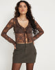 Image of Sadiru Cardi Lace Chesnut Brown