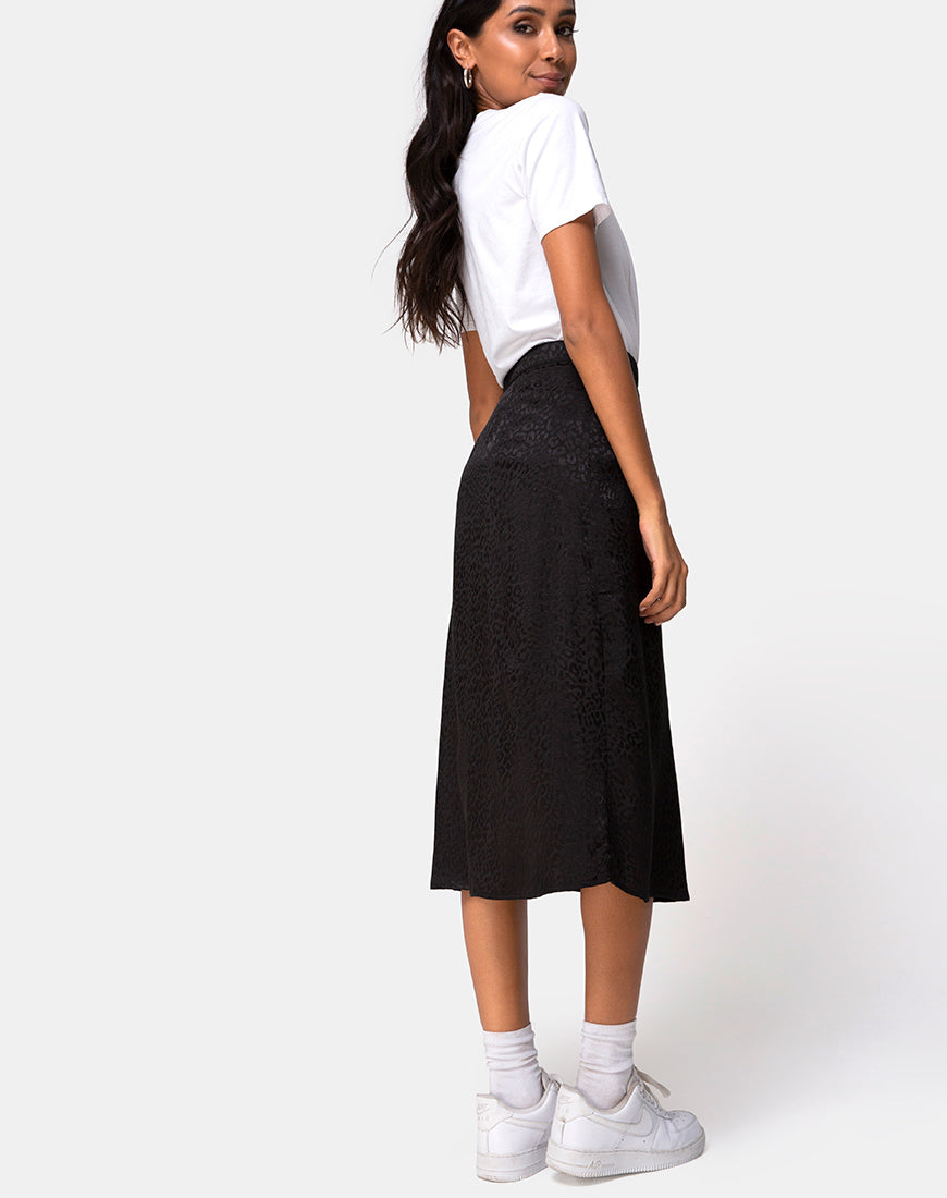 Cheetah midi skirt navy hotsell