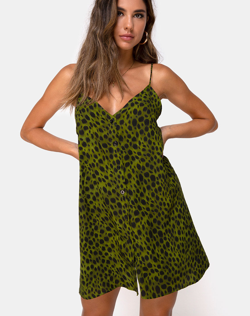 Sanna Slip Dress in Cheetah Khaki – motelrocks.com