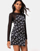 Image of Sikhnet Mini Dress in Black Butterfly Flock