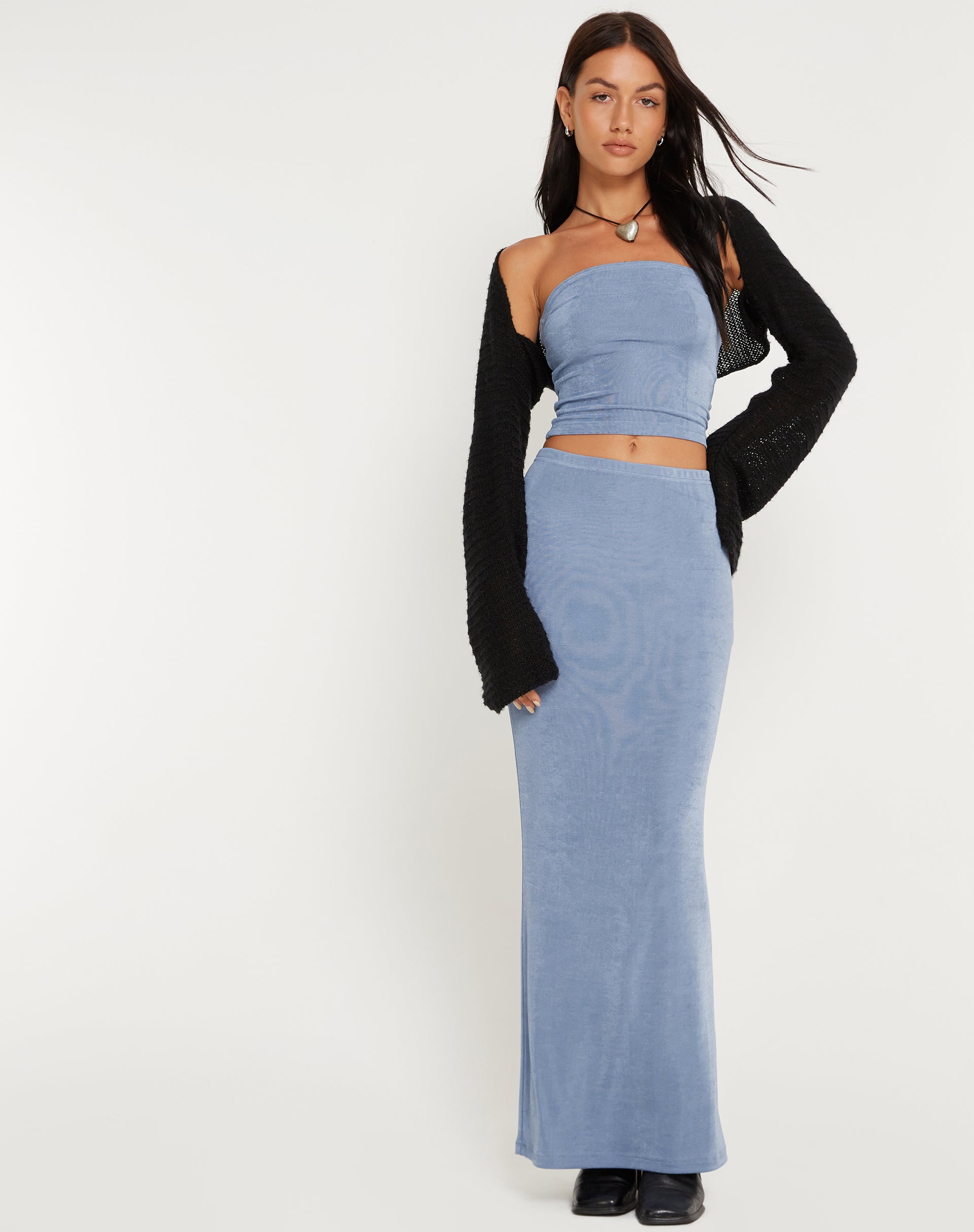 Slate blue sale maxi skirt