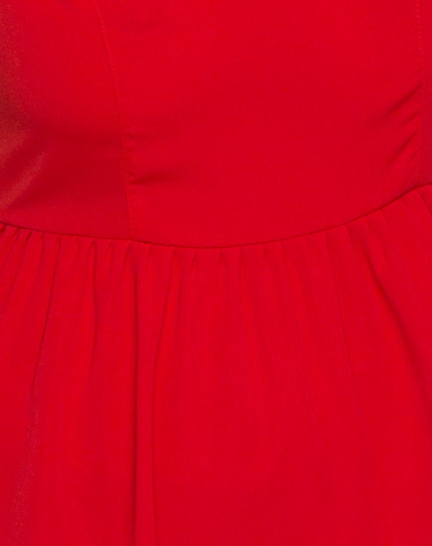 Plain red skater outlet dress