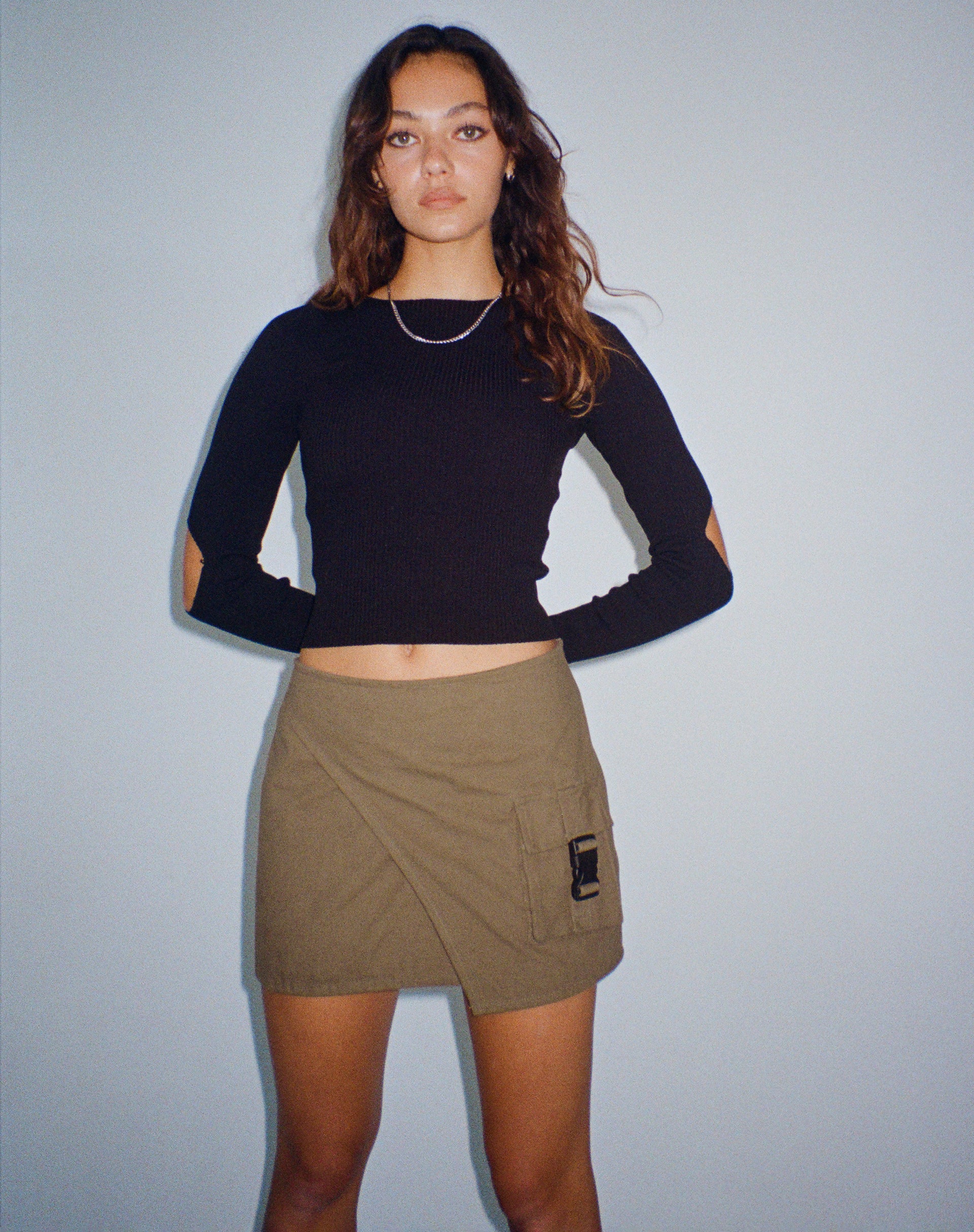 Khaki shop military skirt