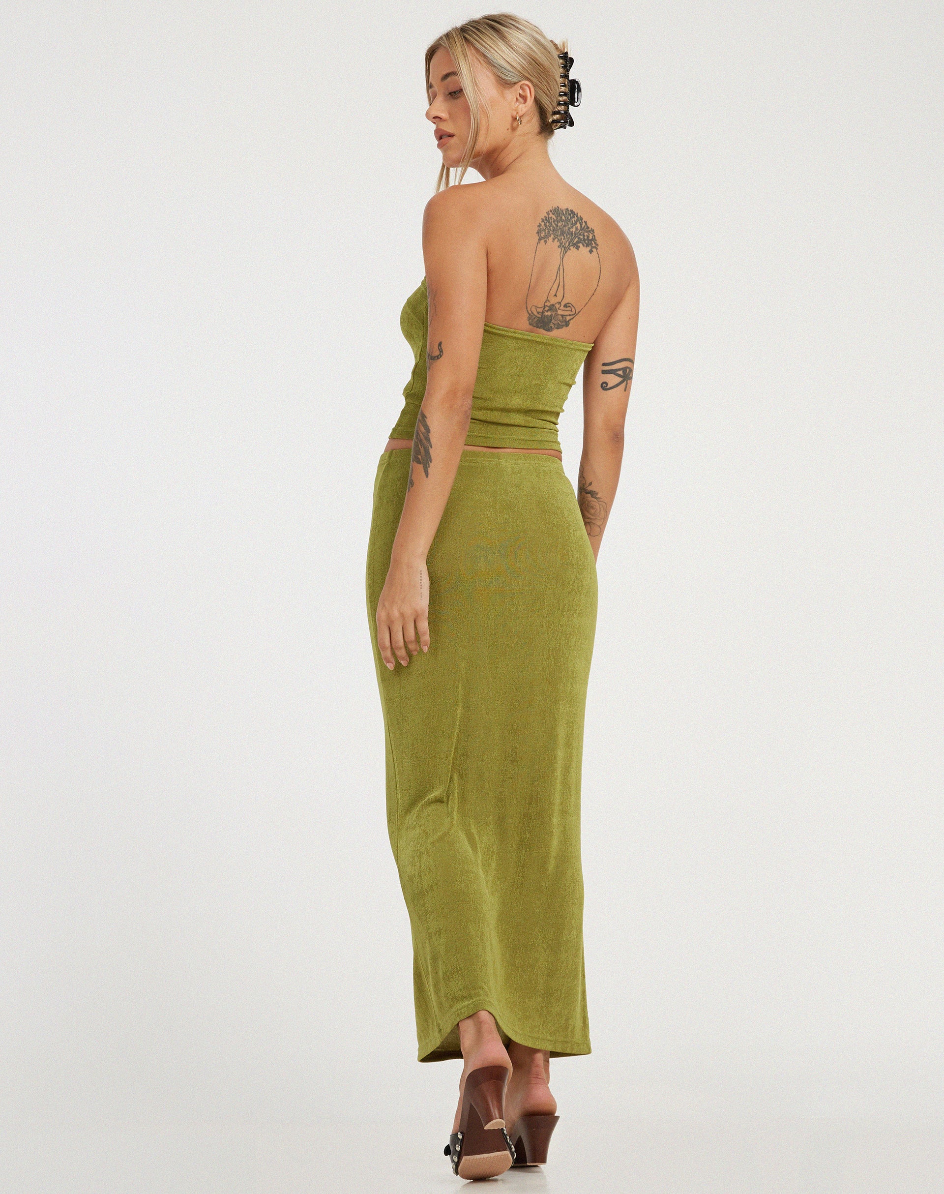 Lime green outlet maxi skirt