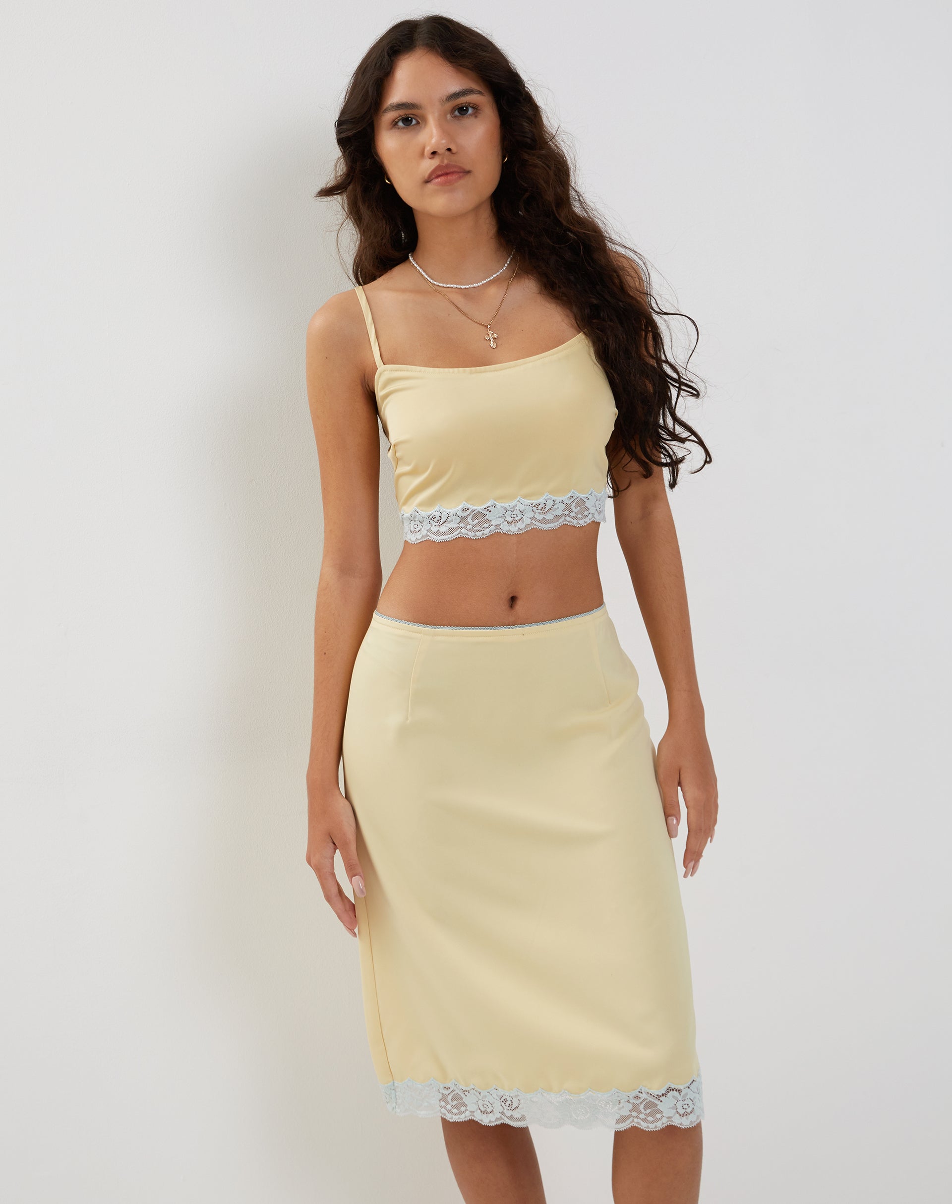 Midi pencil skirt yellow best sale