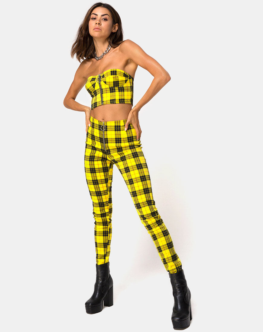 Plaid crop hot sale top and pants