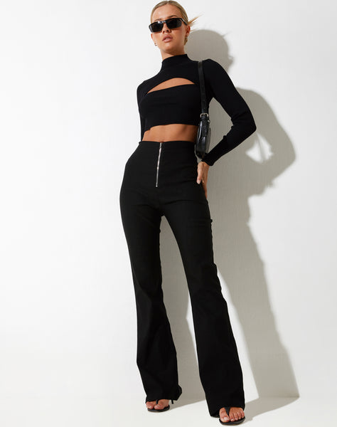 Flare leg outlet trousers