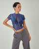 image of MOTEL X JACQUIE Zorani Short Sleeve Top in Colour Bleed Blue