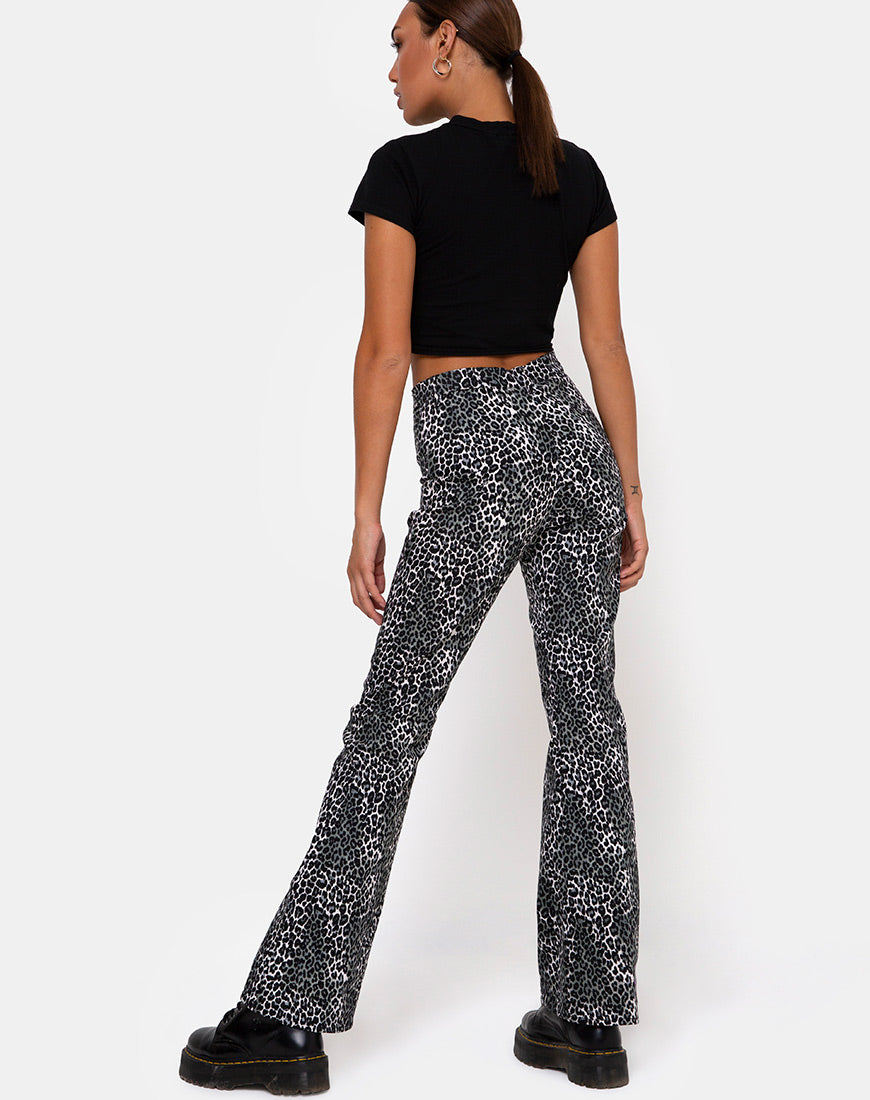 High Waist Leopard Print Flares | Zoven – motelrocks.com