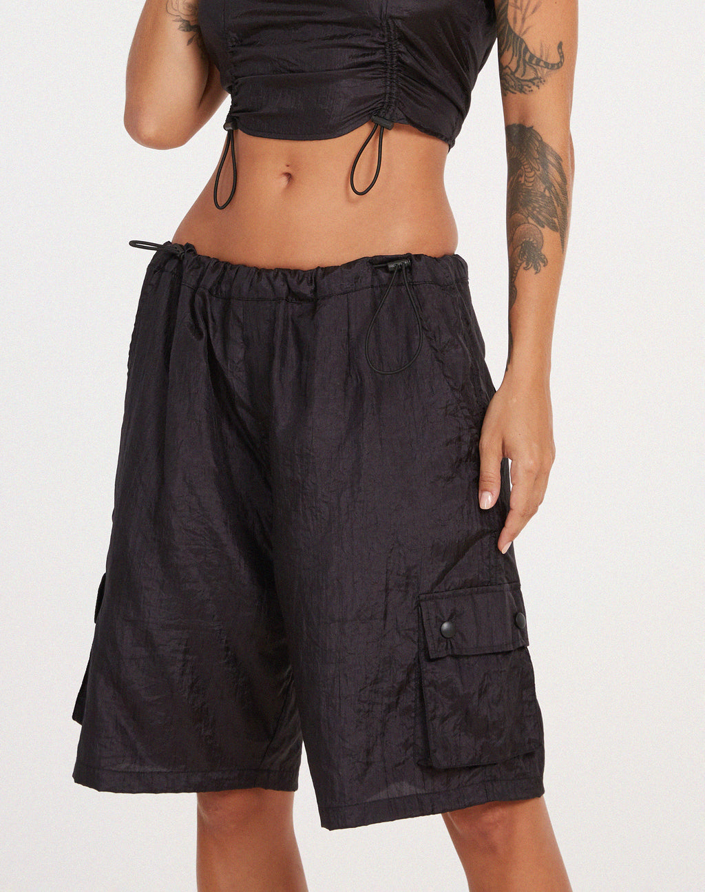 Black Shirred Micro Shorts  Rerita – motelrocks-com-us